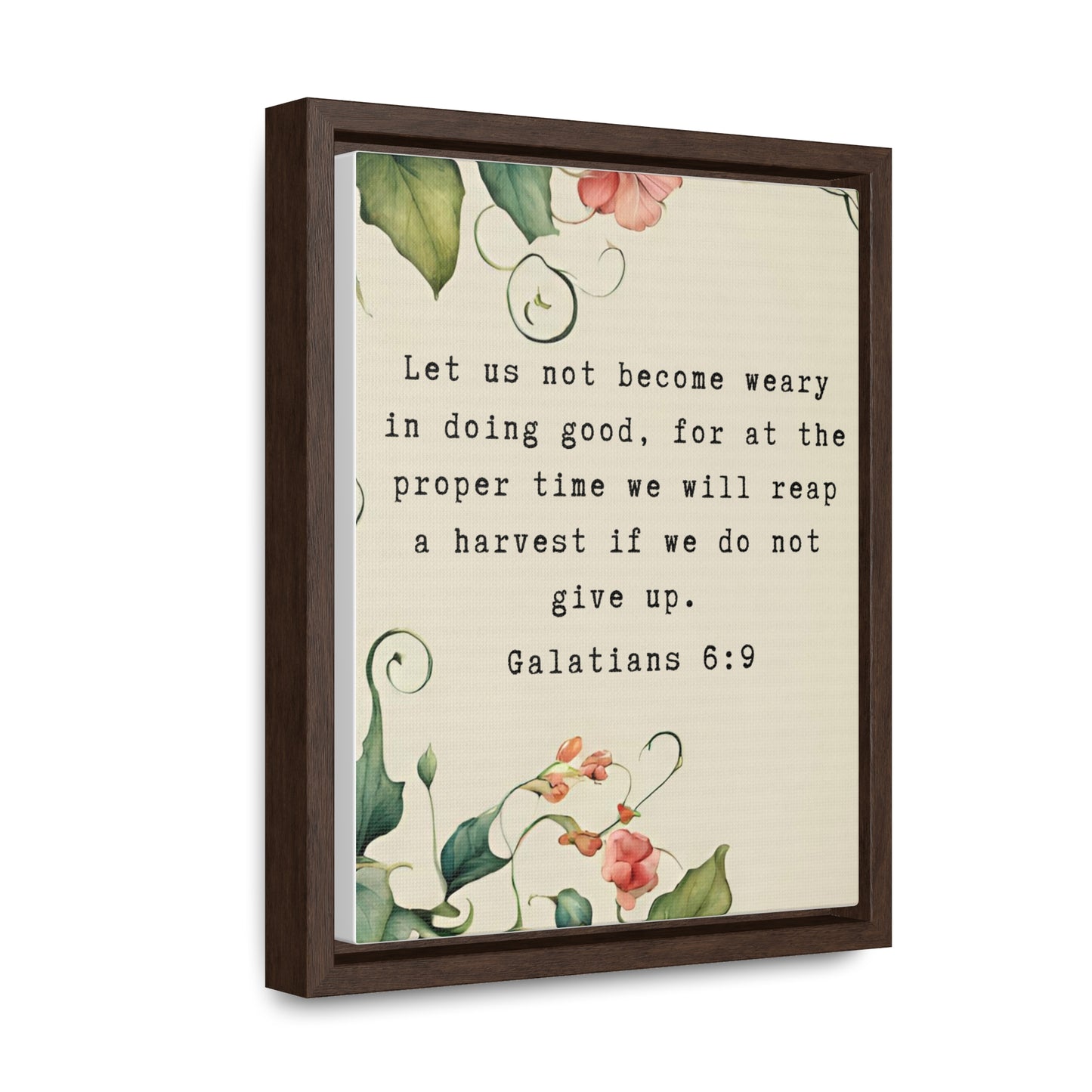 Framed Motivational Christian Scripture Wall Art for Office Dorm or Bible Study Print on Demand Digital Download Galatians 6:9