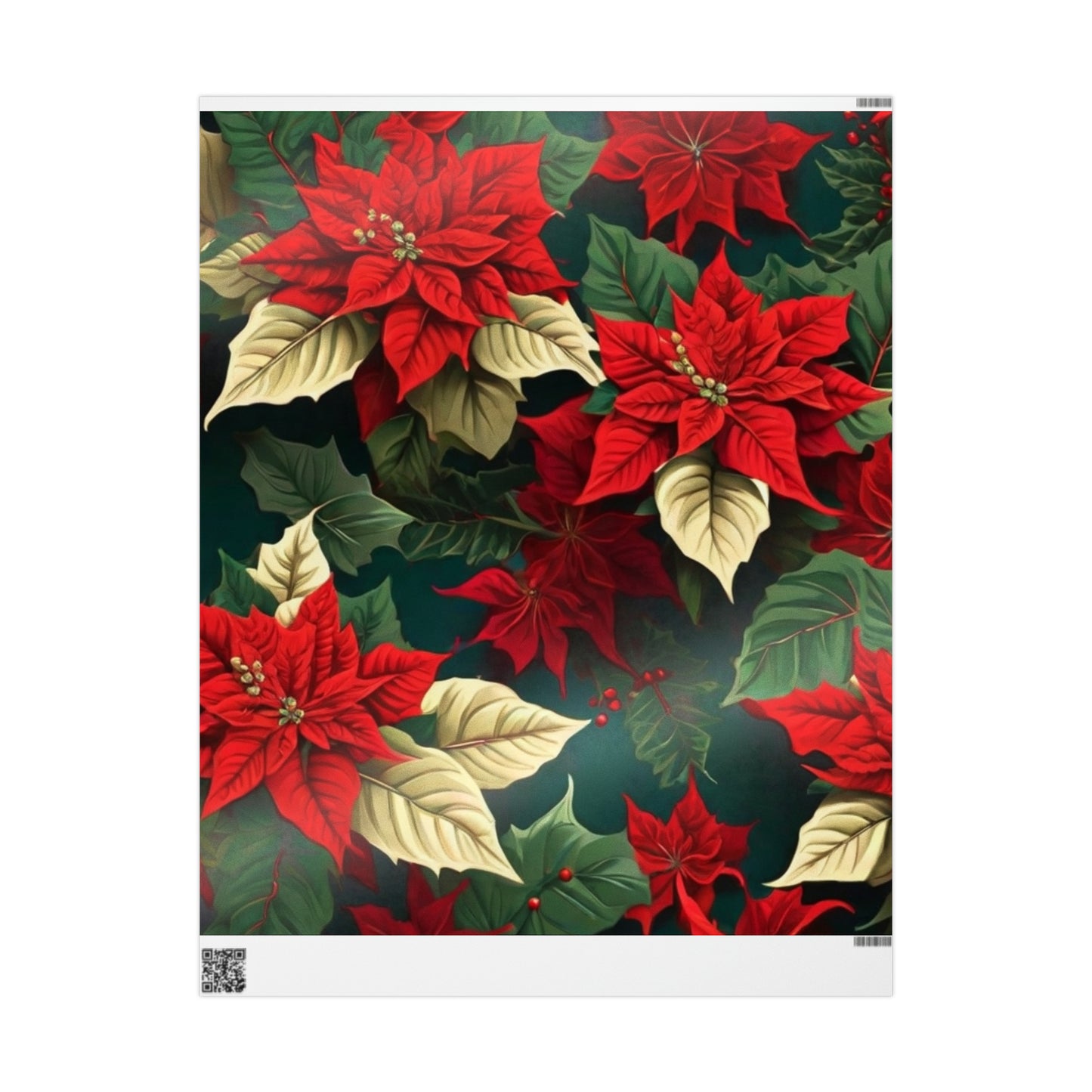 Christmas Poinsettia Wrapping Paper