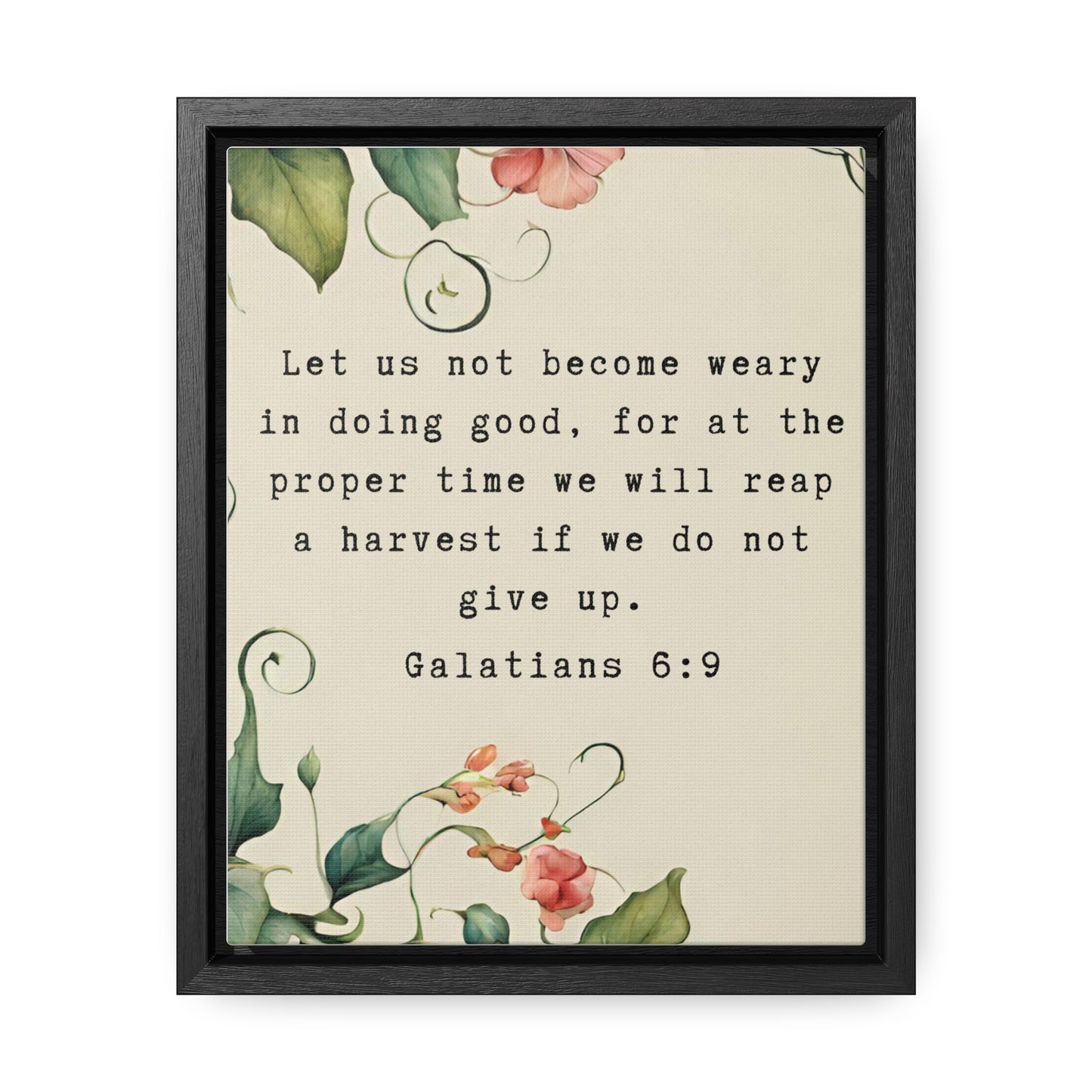 Framed Motivational Christian Scripture Wall Art for Office Dorm or Bible Study Print on Demand Digital Download Galatians 6:9