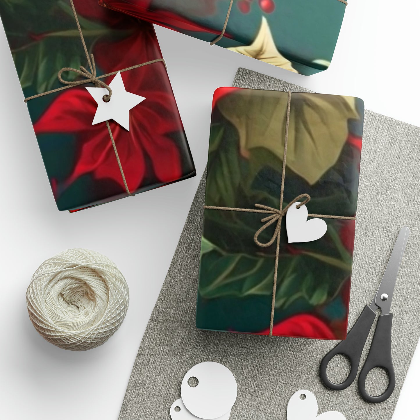 Christmas Poinsettia Wrapping Paper