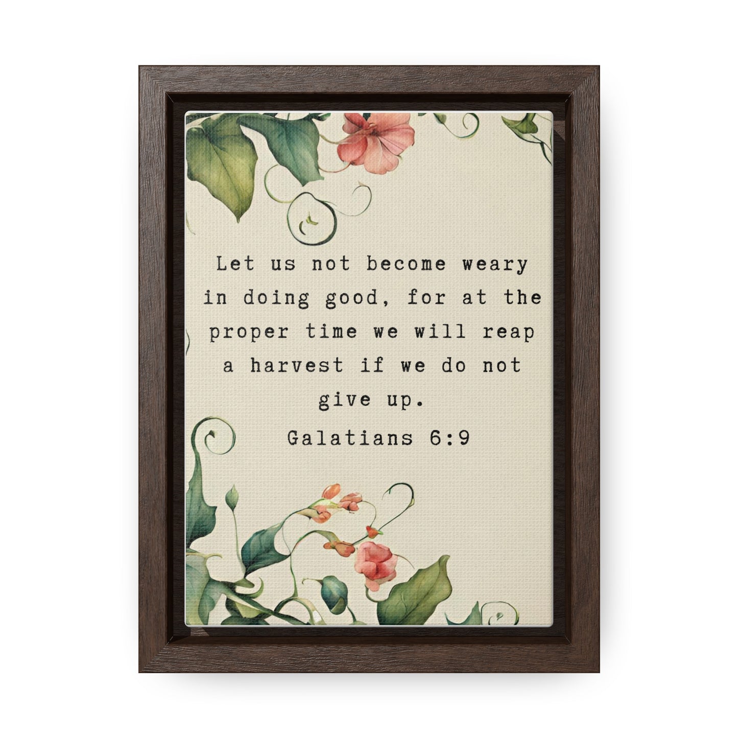 Framed Motivational Christian Scripture Wall Art for Office Dorm or Bible Study Print on Demand Digital Download Galatians 6:9