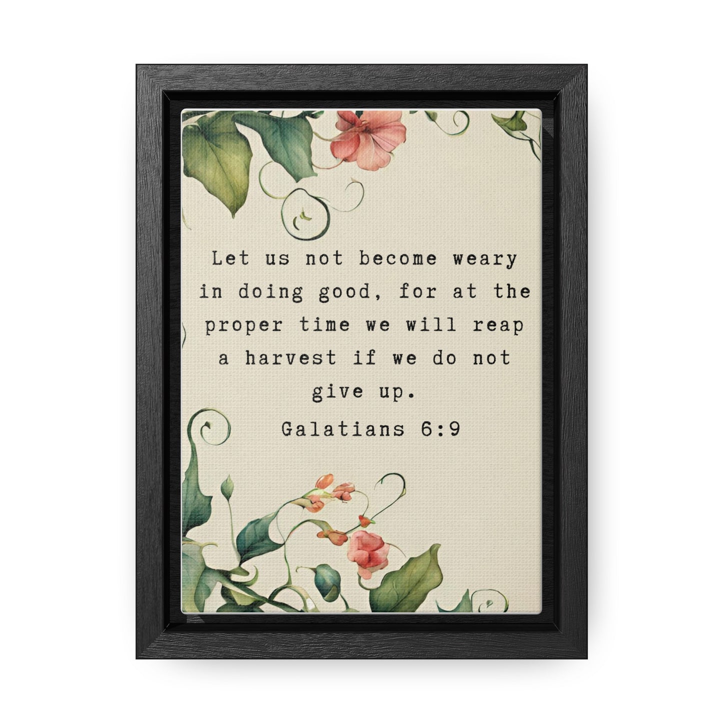 Framed Motivational Christian Scripture Wall Art for Office Dorm or Bible Study Print on Demand Digital Download Galatians 6:9