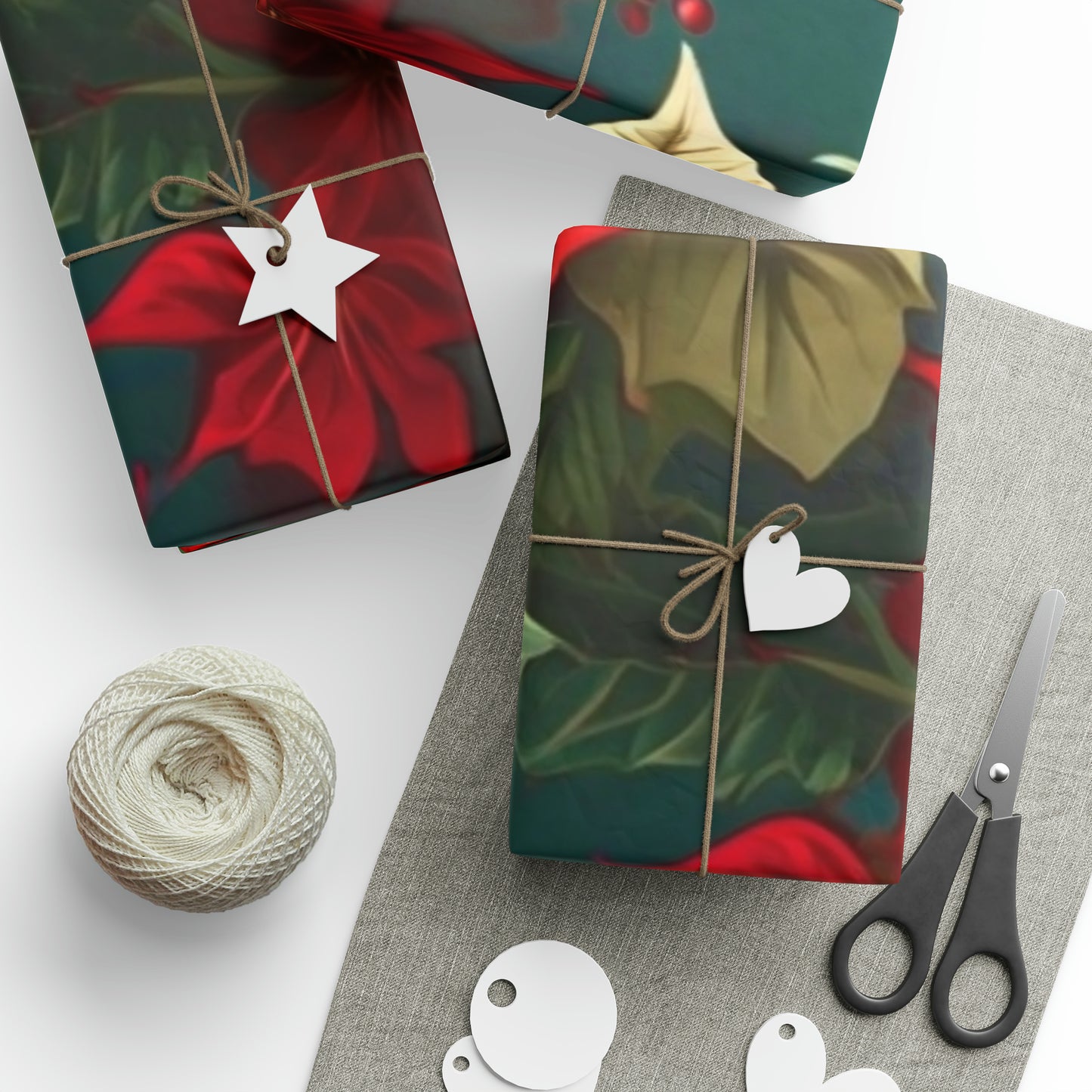 Christmas Poinsettia Wrapping Paper