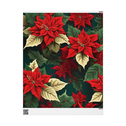 Christmas Poinsettia Wrapping Paper