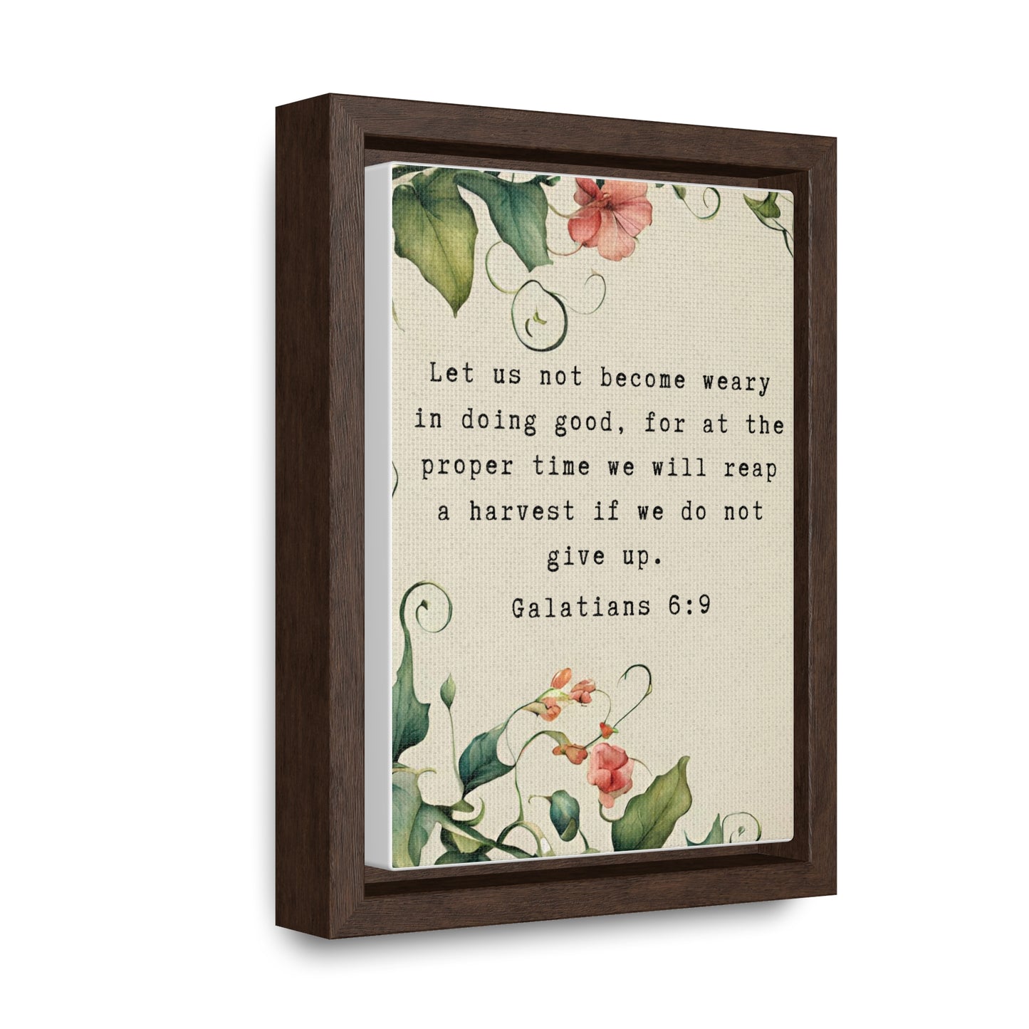 Framed Motivational Christian Scripture Wall Art for Office Dorm or Bible Study Print on Demand Digital Download Galatians 6:9