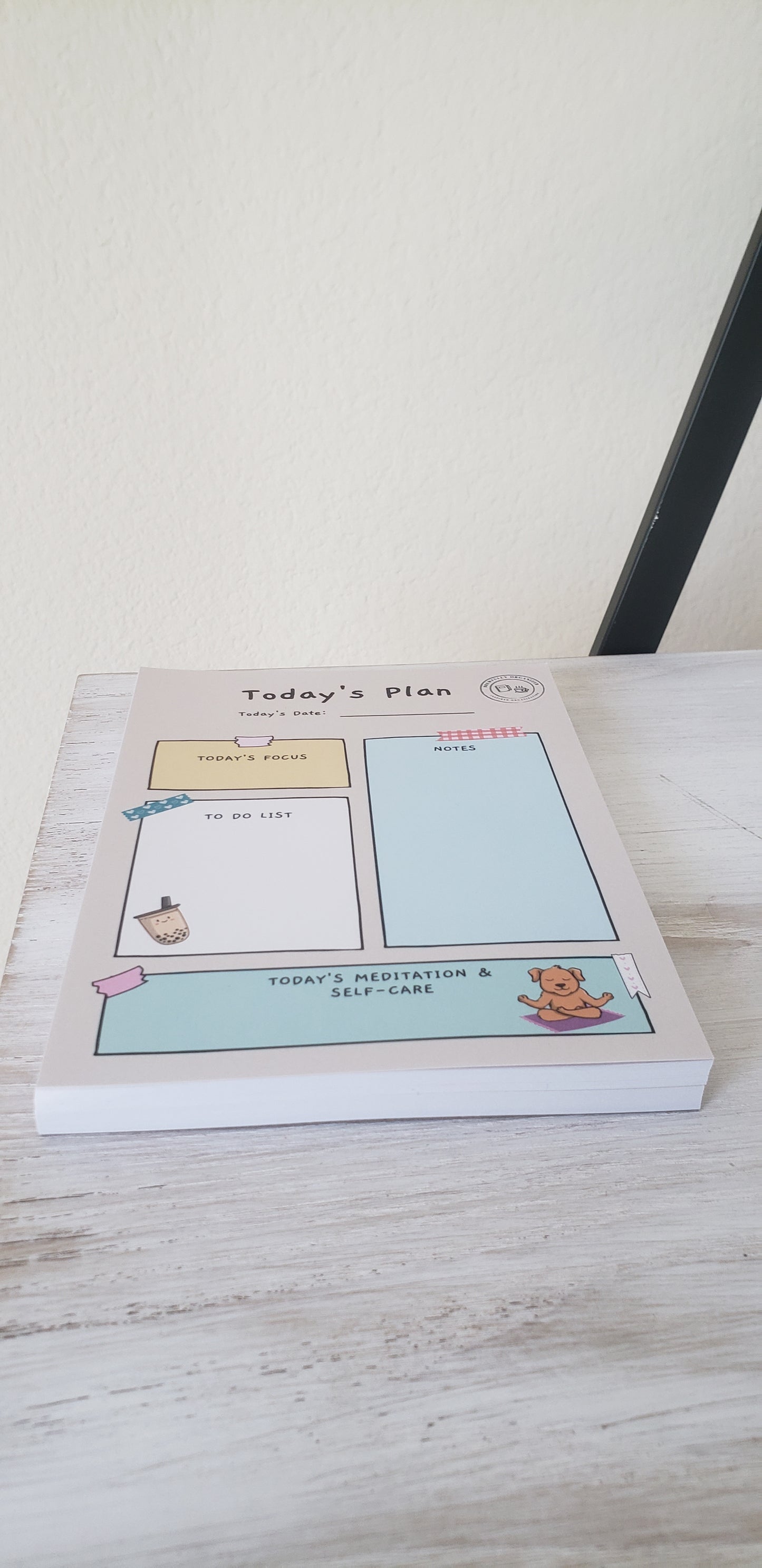 Cute Boba and Dog Notepad for Back-to-School or Office Organization